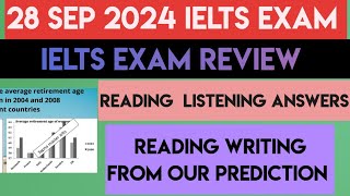 28 SEP Ielts Exam Review  Reading Listening Answers  Ac amp GT Writing  5 Oct Prediction uploaded [upl. by Peterec]