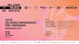 2022 un anno importante per i Metadata  Milano Music Week 2022 [upl. by Sofie]