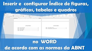 P6  Inserir Lista de Figuras  Lista de Tabelas  Lista de Quadros no Word  ABNT  TCC monografia [upl. by Lucais]