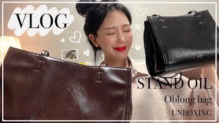 unboxing 스탠드오일 오블롱백 언박싱 2탄 미니사이즈에도 아이패드가 들어갈까  아이패드 가방  스탠드오일 오블롱백 블랙 미니사이즈 unboxing [upl. by Nixie]