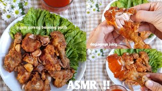 ASMR masak ayam goreng bawang putih yang lagi viral memang seenak itu [upl. by Aksel]