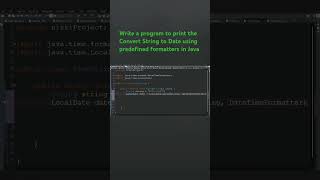 Write a program to print the Convert String to Date using predefined formatters in Java java viral [upl. by Zared]