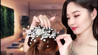 ASMR Doing Your Wedding Hair  Chinese amp Western Styles [upl. by Armil]