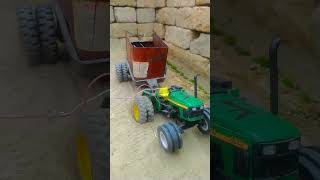 John Deere 5210 ⚠️ with trolley loaded with bricks 🔥 full power test in sand 😱 trendingshorts john [upl. by Erme]