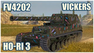 HoRi Type III FV4202 amp Vickers Light • WoT Blitz Gameplay [upl. by Nnad]