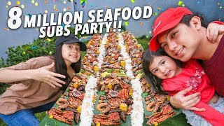 8 MILLION SUBS SEAFOOD PARTY Boodle Fight  Ranz and Niana [upl. by Anirrok]