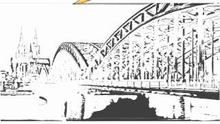 Auto Draw 2 Cathedral And Hohenzollern Bridge At Night Cologne Germany [upl. by Shaffer]