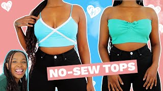 DIY NOSEW FASHION HACKS Revamp Old TShirts [upl. by Shewmaker51]