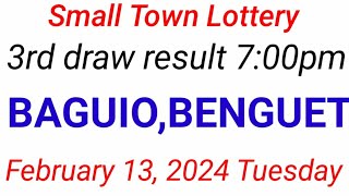 STL  BAGUIOBENGUET February 13 2024 3RD DRAW RESULT [upl. by Hailed711]