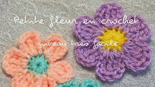 tuto fleur en crochet rapide et facile 🌸 petite fleur à 6 pétales au crochet [upl. by Haisa131]