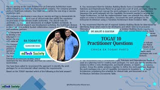 Pass TOGAF10 in 4 weeks  Crack EA TOGAF Part 2  Approach to solve Practitioner Question [upl. by Moazami766]