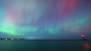 Sheboygan South Pier Northern Lights  Oct 10th 2024 [upl. by Anifares]