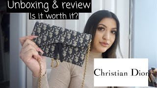 DIOR SADDLE WALLET ON CHAIN PURSE REVIEW [upl. by Eednac787]