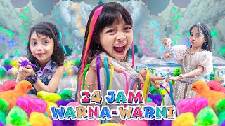 24 JAM DI DUNIA WARNA WARNI SERU BANGET 😍 KOMPILASI VLOG 1 JAM LEIKA DAN TOMPEL MAIN WARNA [upl. by Eillor523]