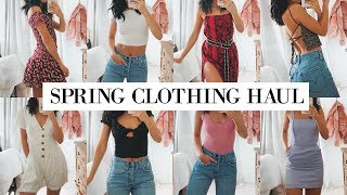 TRY ON SPRING CLOTHING HAUL  Zara Princess Polly amp Aritzia [upl. by Gilliam]