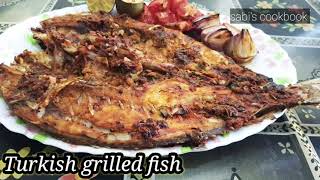 Turkish style grilled fishfish grillhow to make fish grillsimple and easy recipe [upl. by Ahsienyt]