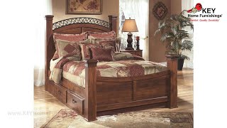 Ashley Timberline King Poster Bed With Storage APKB258KTB  KEY Home [upl. by Colp]