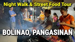 BOLINAO PANGASINAN at NIGHT  Street Food Tour  Night Walk in Bolinao  PHILIPPINES [upl. by Kalle]