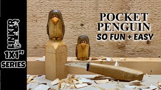 How to Carve a Super Fun and Simple Penguin  Full Knife only Tutorial 1x1 series [upl. by Berg74]