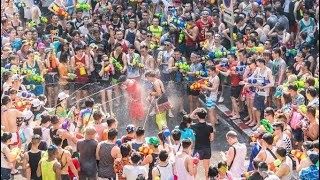 SongKran Festival 2024  Silom Bangkok Thailand [upl. by Cinemod248]