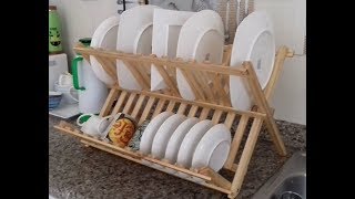 Porta platos en madera escurridor de platos Plate rackwoodwork Dish rack [upl. by Pail173]