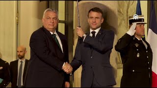 French President Macron meets with Hungarian Prime Minister Orban [upl. by Annoel]