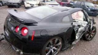 Nissan Skyline GTR 35 crash the worst crashtotaled [upl. by Annatnom]