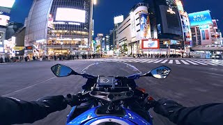 uncut Tokyo 4K Night Ride to Shibuya GoPro Motorcycle POV Night Drive Japan [upl. by Elleuqram]