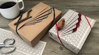 EcoFriendly Gift Wrapping  Kraft and Newspaper Wrapping  DIY [upl. by Tebzil]