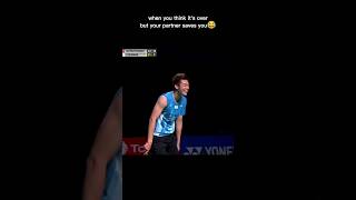 How the hell they win this point miracle badmintonloversbadmintonplayer badmintonshorts [upl. by Curt789]