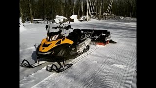 2015 Skidoo Skandic 900 ACE SWT  Grooming XC Ski Trails with a Ginzu [upl. by Bernette]