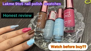 Lakme 9to5 primer gloss nail color  honest review  swatches💅 [upl. by Agueda]