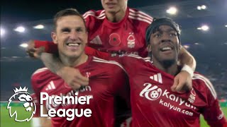 Chris Wood blasts Nottingham Forest 21 in front of Leicester City  Premier League  NBC Sports [upl. by Raynell]