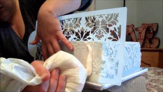 Damask Stenciling in Buttercream Tutorial [upl. by Barret710]