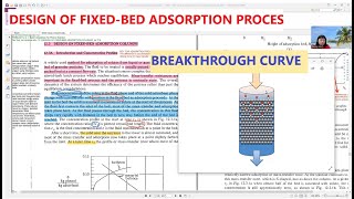 Design of fixedbed adsorption columns breakthrough concentration curve and example 1231 scaleup [upl. by Eberhard]