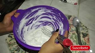 ✔️ COMO HACER Crema Chantilly Casera sin Batidora  receta con solo 2 ingredientes FÁCIL Y RÁPIDO 💜 [upl. by Tik]