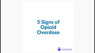 5 Signs of Opioid Overdose [upl. by Fredrick173]