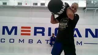 Hitting bag and Foot work drill with Pro fighter Charles Rosa americancombatgym4508 [upl. by Shue]