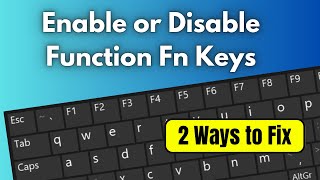 How to Enable or Disable Function Fn Keys in Windows 1011  2 Ways to Fix [upl. by Salsbury]