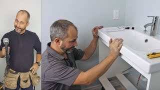 How to Install an IKEA Wall Mount Vanity Sink and Faucet [upl. by Meade326]