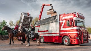 Paardenmest vervoeren en brullen met de Scania R580 van GampJ van Leeuwen 🐴💩 [upl. by Appledorf204]