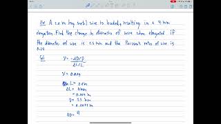 eng poissons ratio example probelm no1 with a solution physics [upl. by Amjan]