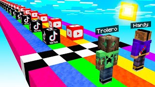 CARRERA LUCKY BLOCKS TIKTOK vs YOUTUBE 😱💥 MINECRAFT ALEATORIO [upl. by Ernesto]