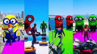 GTA 5 Crazy Moments 2 Epic Water Ragdolls  SpiderMan vs Minions Jumps  Fails gta [upl. by Sharleen]