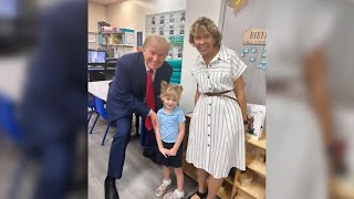 Heartwarming moment Donald Trump visits granddaughter at school [upl. by Eresed]