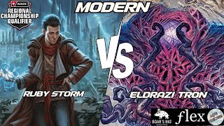 Eldrazi Tron VS Ruby Storm MTG Modern [upl. by Akinohs947]