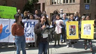 Rally held for unhoused woman group claims she contracted meningitis from staying in SF shelter [upl. by Carlyn542]