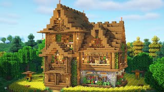 Minecraft House Tutorial  9 Large Wooden Surival House How to Build [upl. by Ardnayek]