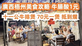 廣西梧州最強美食旅遊攻略！牛肉專門店！牛腸酸1元！十一公牛排煲！70元一煲！抵到爛！深入本地人生活！本地人餐廳！酒店價格！連吃三家！人均50元超飽！人氣美食店！Food Tour in GUANGXI [upl. by Cuttler]