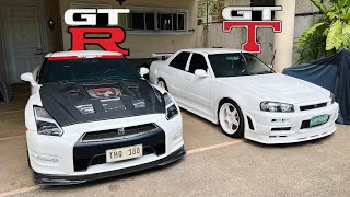 NISSAN GTR R35 vs NISSAN GTT R34 [upl. by Sidnala]